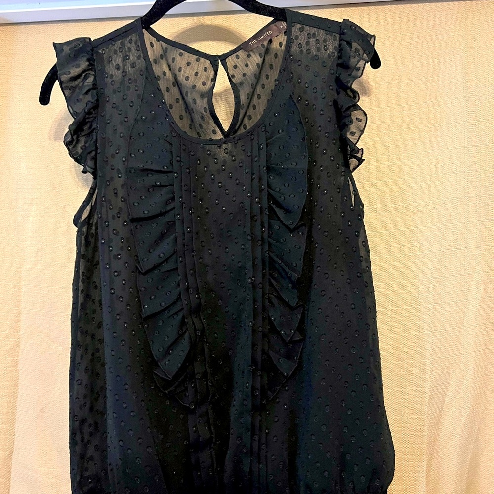 Beautiful Gently Used Feminine The Limited Black Texture Business Casual Blouse